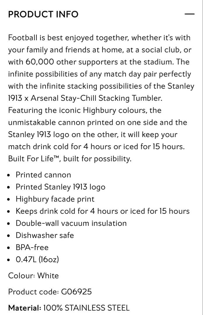 アーセナル arsenal スタンレー Stanley カップ 限定 日本未発売