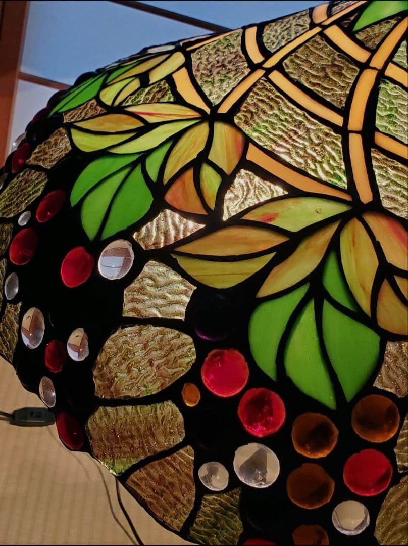 【期間限定出品＊】葡萄のステンドグラスランプ　　照明器具　アールヌーボー