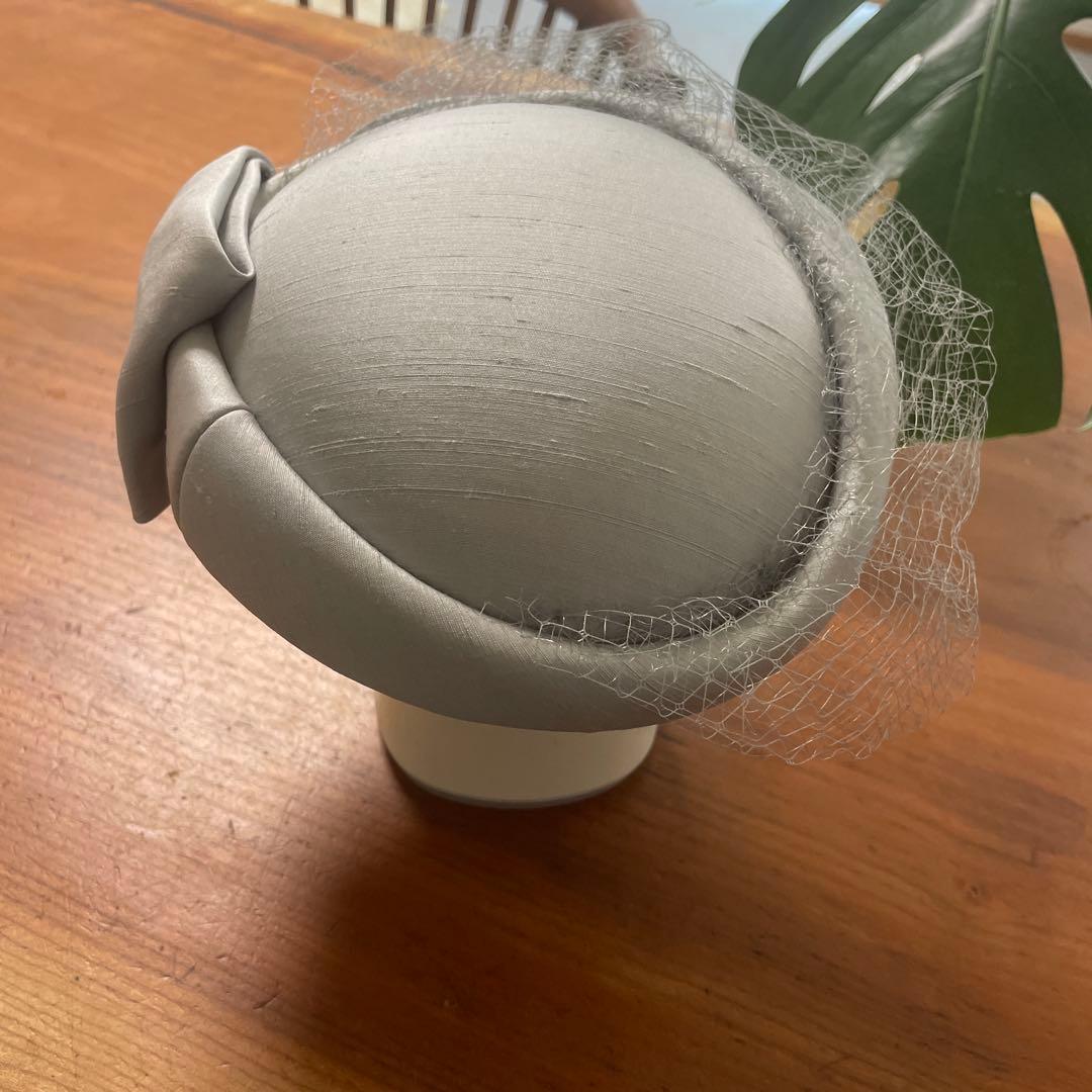 マキシン maximトークハット カクテルハット フォーマル グレー