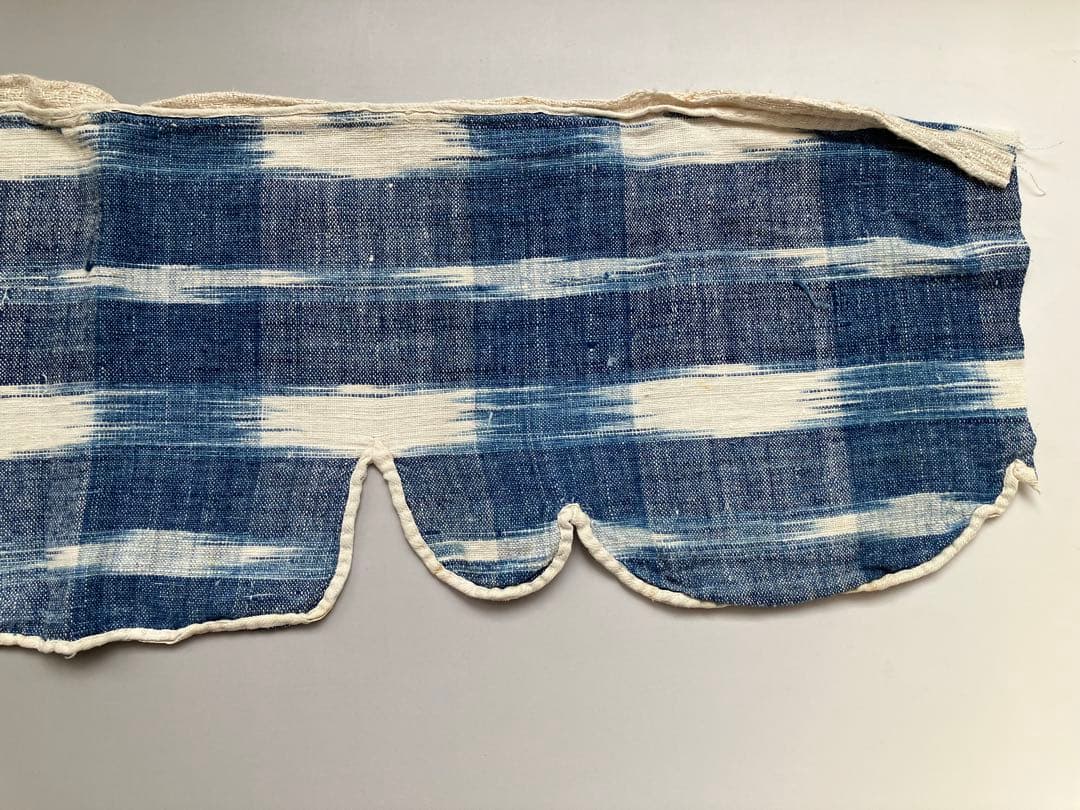1700年代後期頃　天然インディゴのIKAT リネン　フランス　アンティーク
