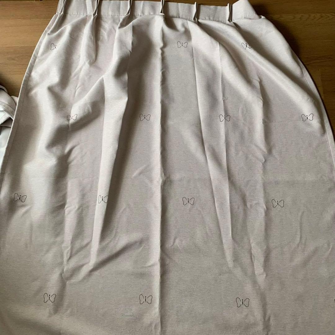 【約190×100】unico 遮光カーテン LEPATTAVA ピンク　蝶