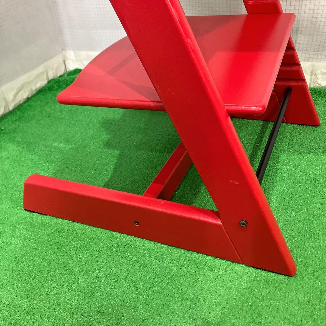 美品 ストッケ トリップトラップ レッド シリアル4 送料無料 キッズ チェア