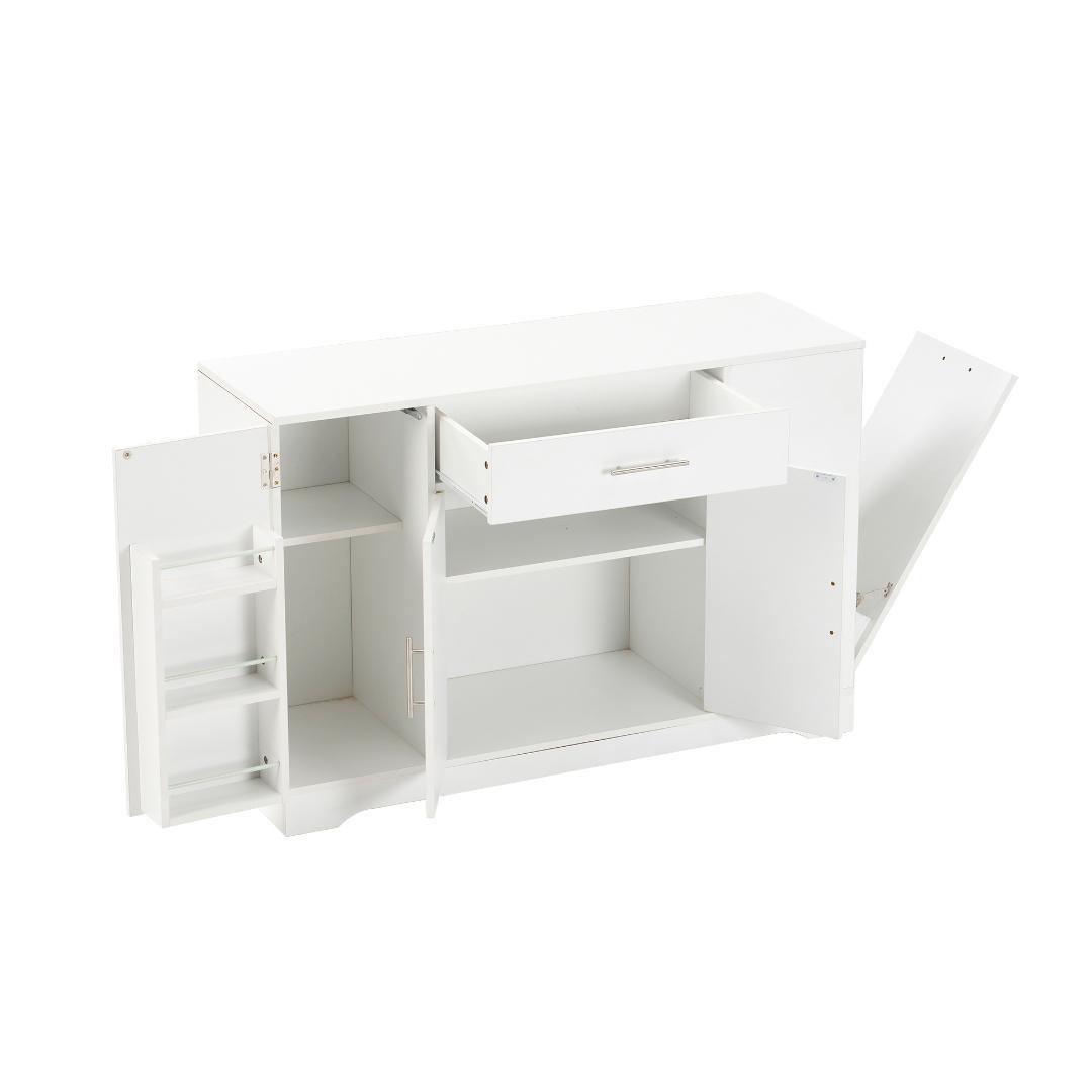 【ホワイト】キッチンラック レンジ台 キッチン収納 食器棚 キッチンキャビネット