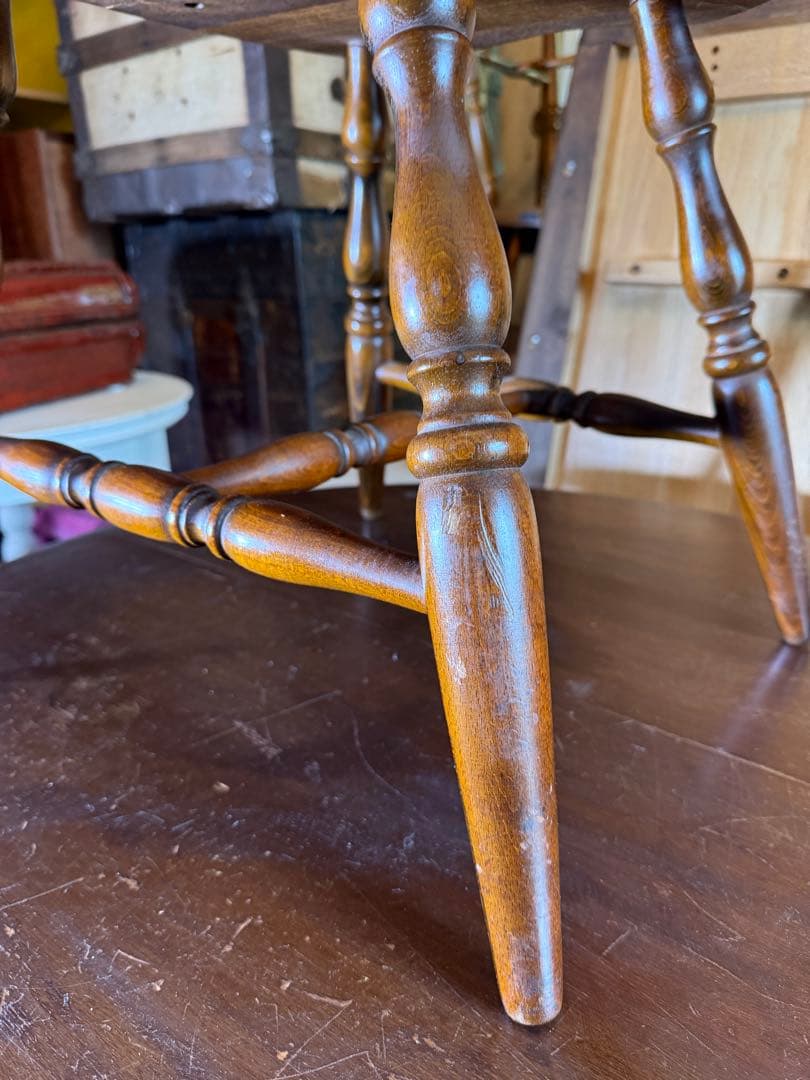 飛騨産業 キツツキ ウィンザーチェア 昭和レトロ 無垢 木製椅子 メンテ済み