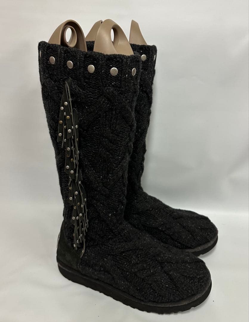 UGG & JIMMY CHOO コラボニットブーツ ブラック　24.0cm