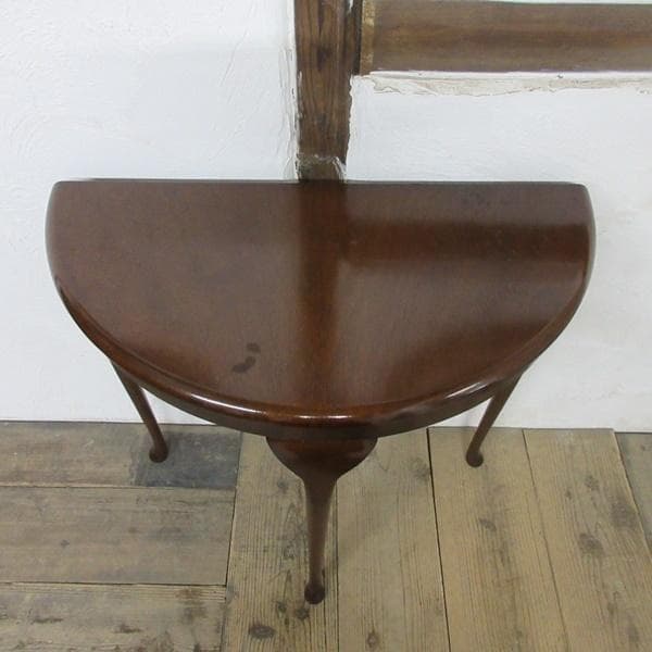 イギリス アンティーク 家具 コンソールテーブル ハーフムーン 英国 6641c