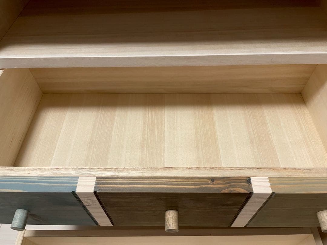 大川家具　オオカワカグ 北欧 3段 幅110 木製 収納ボックス　チェスト