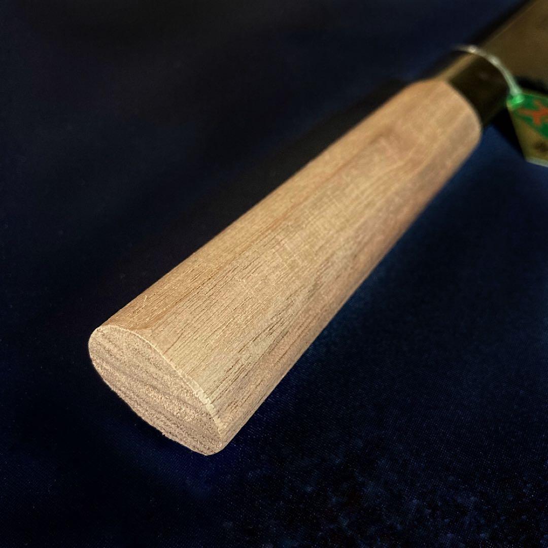 希少品　切付　包丁　240mm 青紙スーパー　ダマスカス　忠義鍛造　土佐　黒打