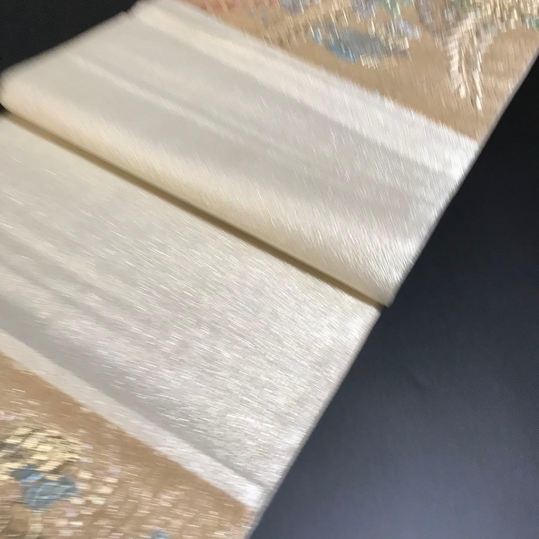 ［6801］袋帯 美品 辻ヶ花 ふくれ織 金銀糸 六通 正絹 着物 フォーマル