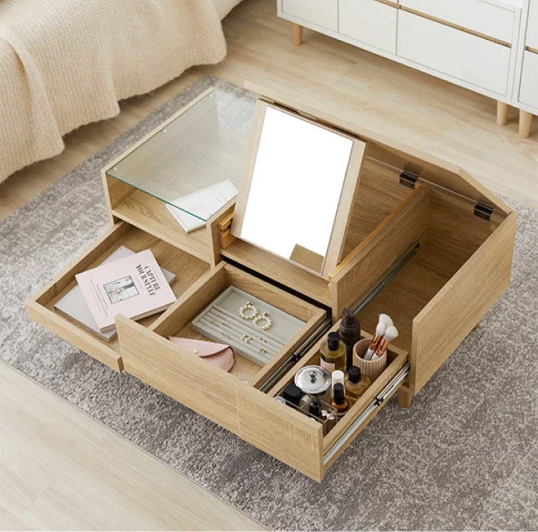 LOWYA ロウヤ ドレッサーテーブル ローテーブル 収納付きドレッサー