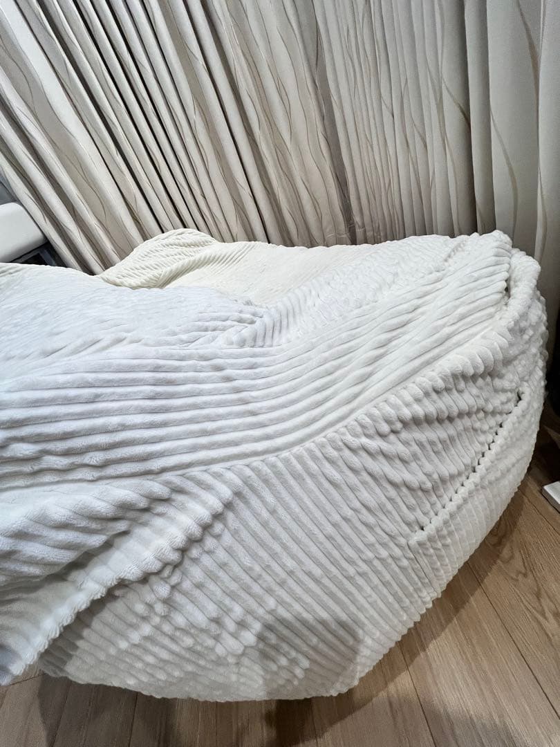 【LOOSY 2人掛けビーズソファ Ivory】＋ビーズオットマンカバー