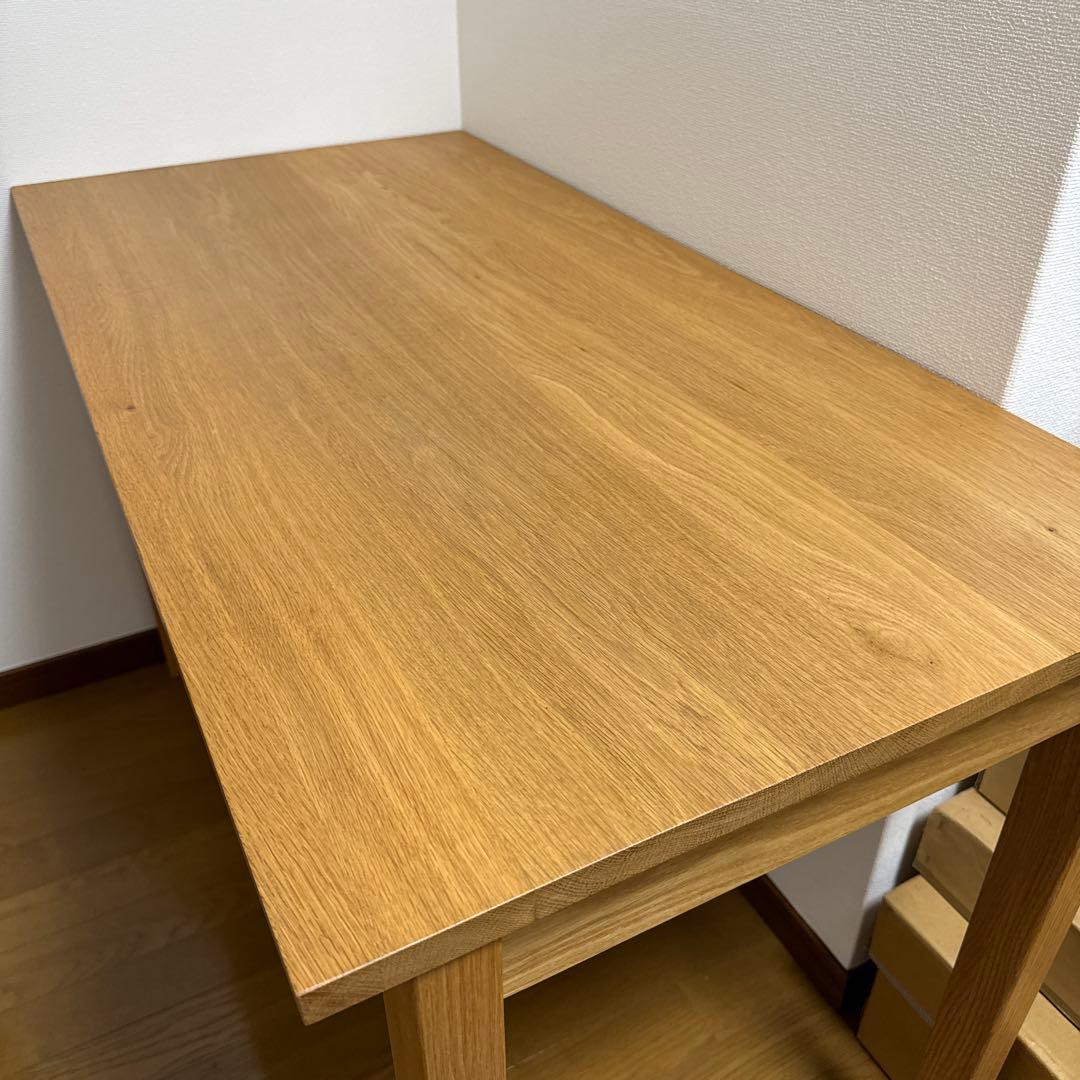 無印良品　オーク材　デスクのみ　勉強机　引き出し付き