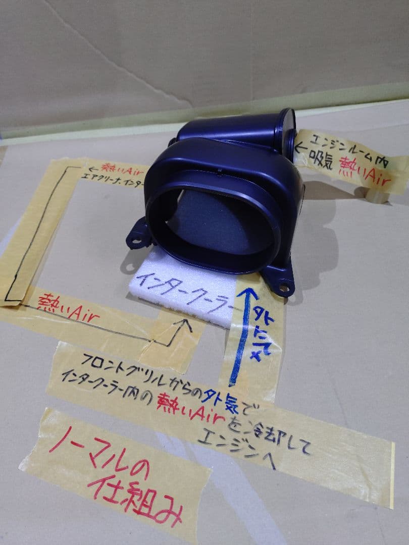 新型N-BOXターボ車　エアクリーナー　インタークーラーエアーガイド