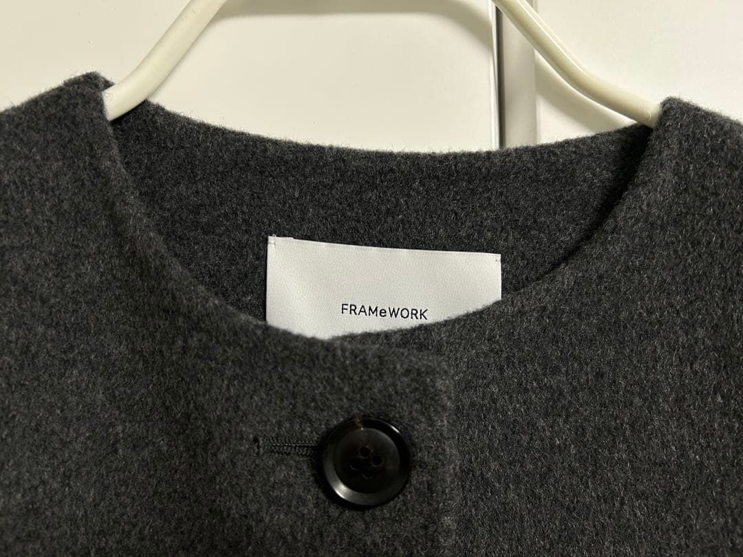 C*i様 ハミルトンリバークルーネックコート36グレー FRAMeWORKフレー