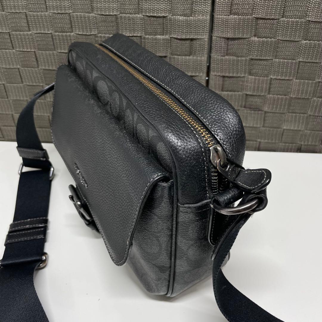 よ*ー様 COACH ブラック レザー ショルダーバッグ