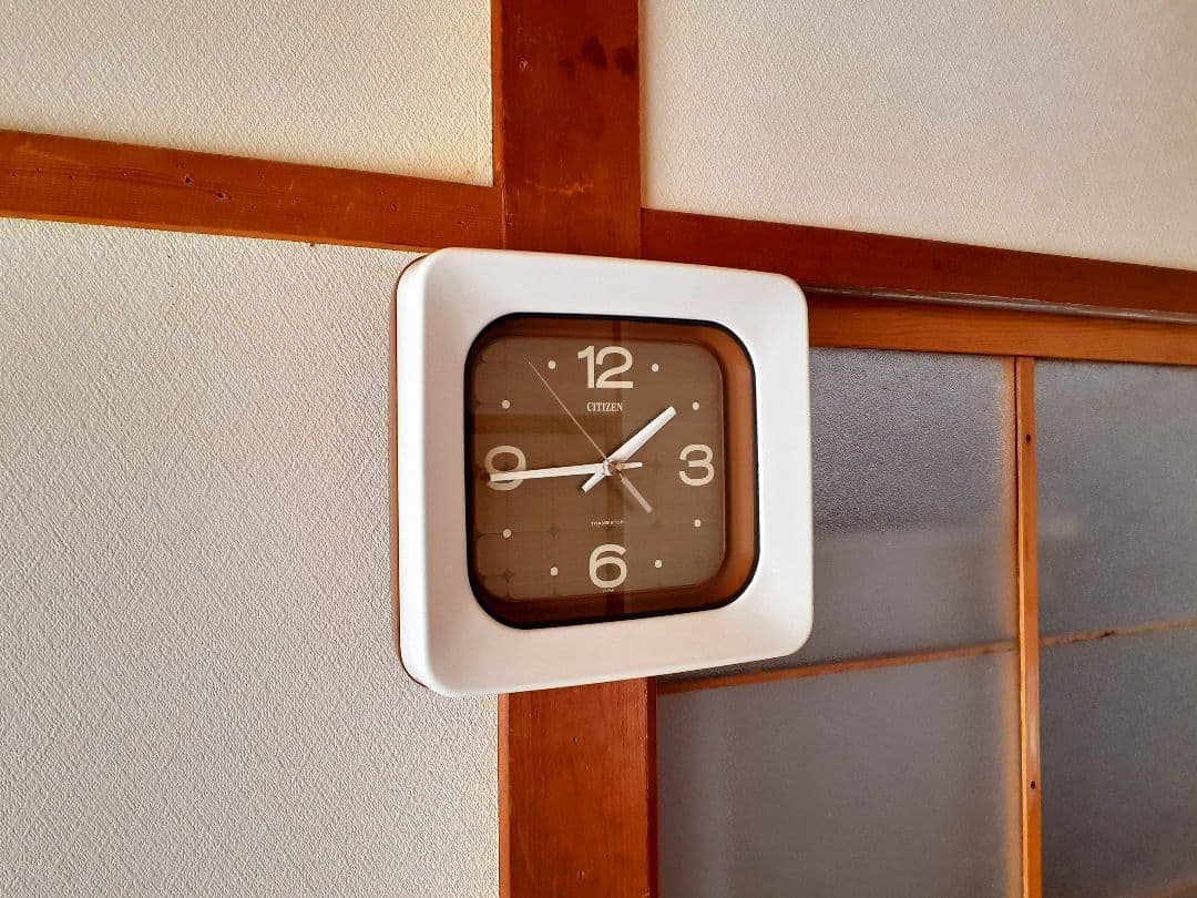 70's　CITIZEN　掛け時計　ミッドセンチュリー　ホーロー　琺瑯