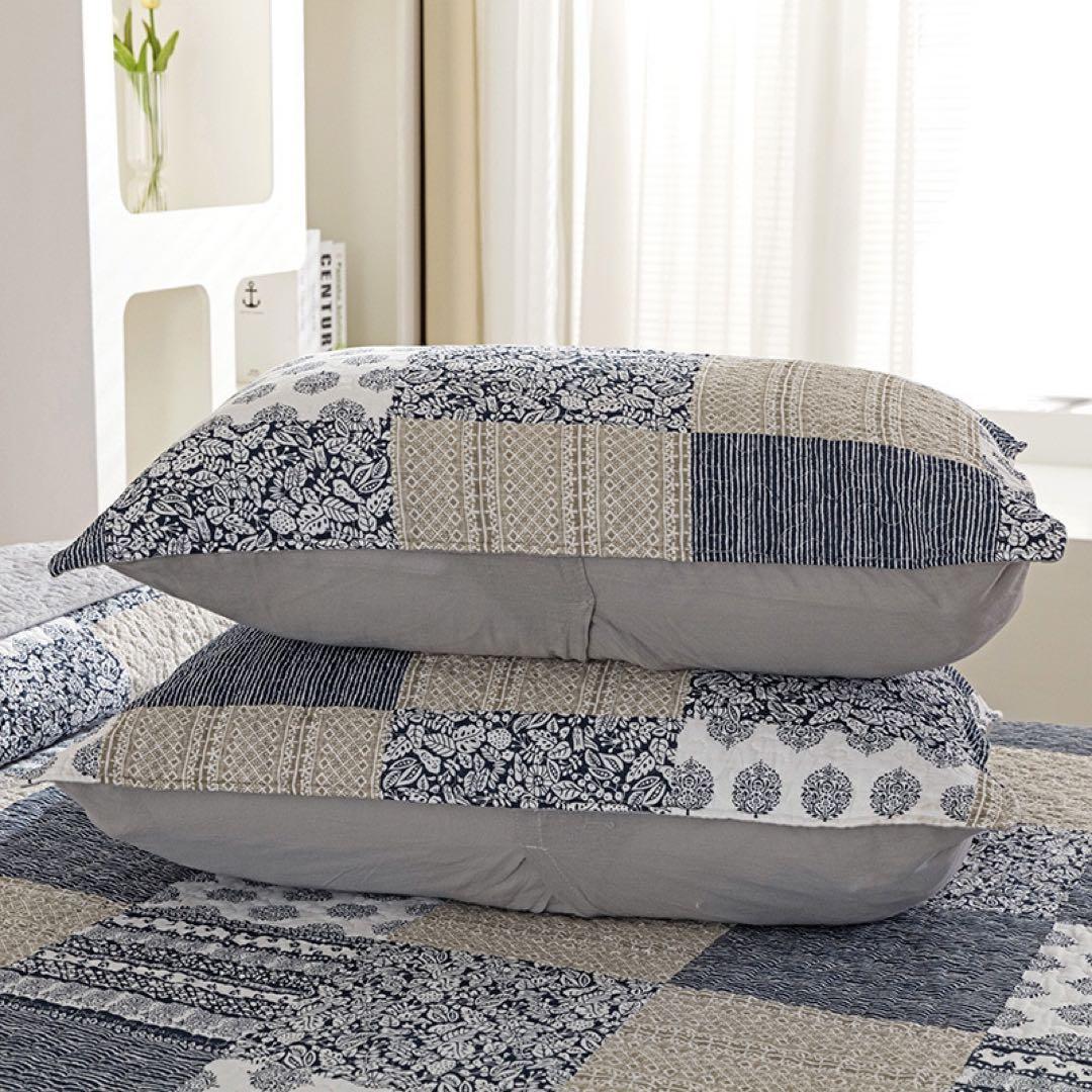 キルトベッドカバー3点セット綿マルチカバー キルティング NWSL