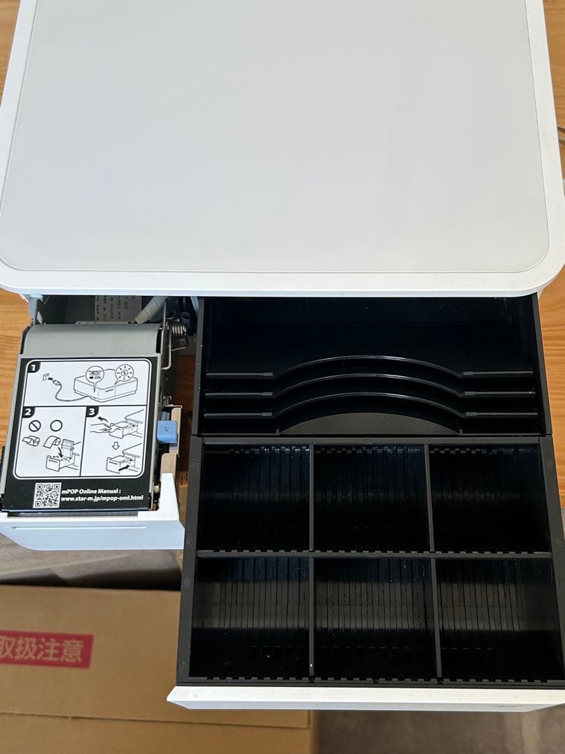 美品スター精密レジ/mpop10/エアレジ/レシート内蔵/エアペイ/ロール紙付