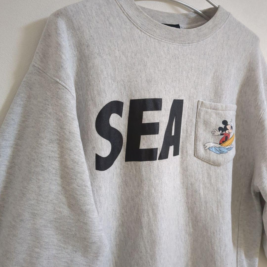 【美品】完売品 WIND AND SEA ディズニーコラボ　スウェット Ｌグレー