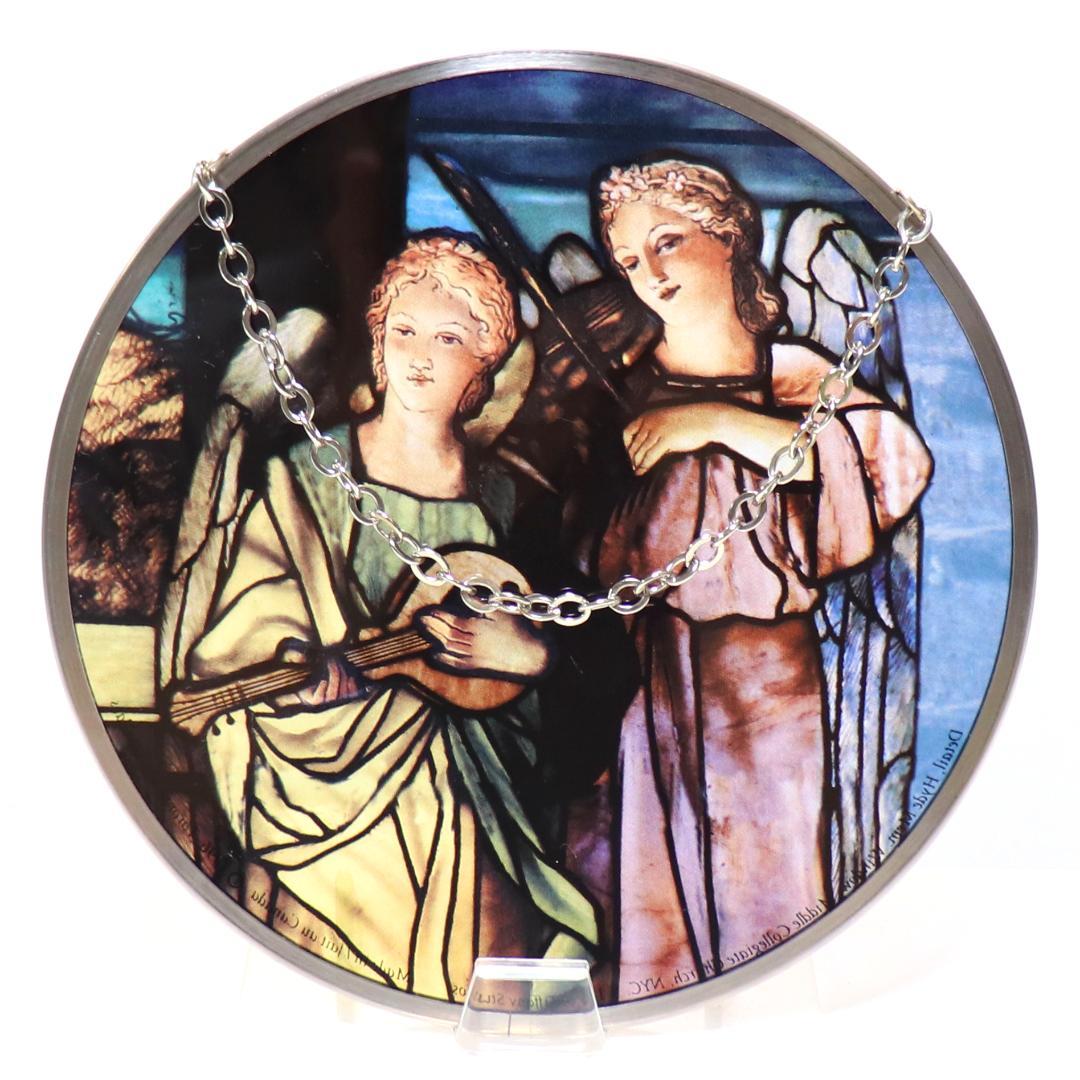 ティファニースタジオヴィンテージステンドグラス2人の楽器を持った天使エンジェル