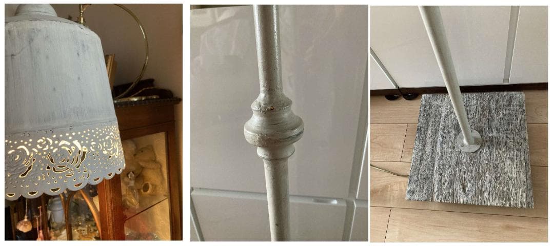 フランスより　浮かびあがる薔薇の模様　Coquecigruesのフロアランプ