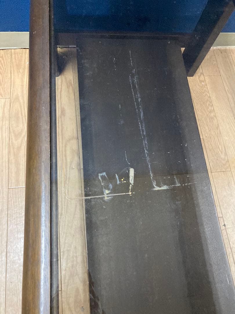 マルニ　ガラステーブル　センターテーブル　アンティーク調　レトロ　木製　茶系