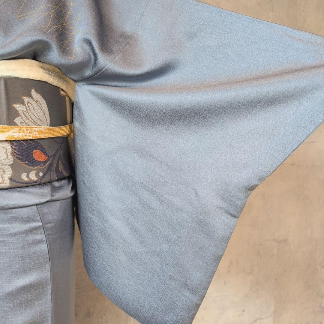 訪問着　フルセット　着物　正絹　汕頭刺繍　金銀　祝い事　花　O9