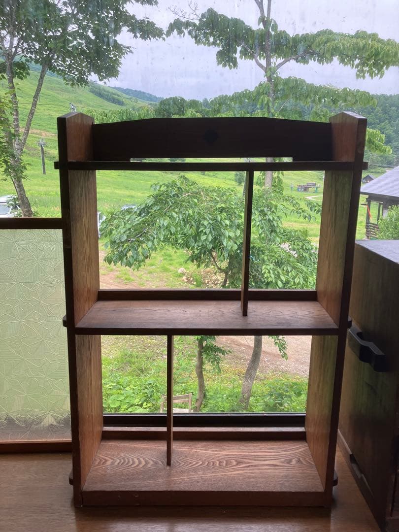 昭和レトロ 本棚 小棚 ラック 木製 本棚 楔 くさび オープンラック 当時物