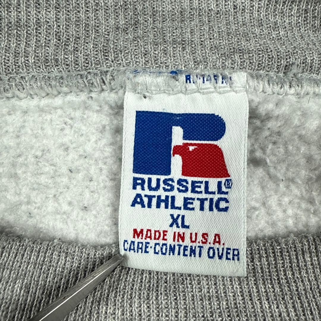 90s USA製 RUSSELL ラッセル スウェット 前V グレー XL