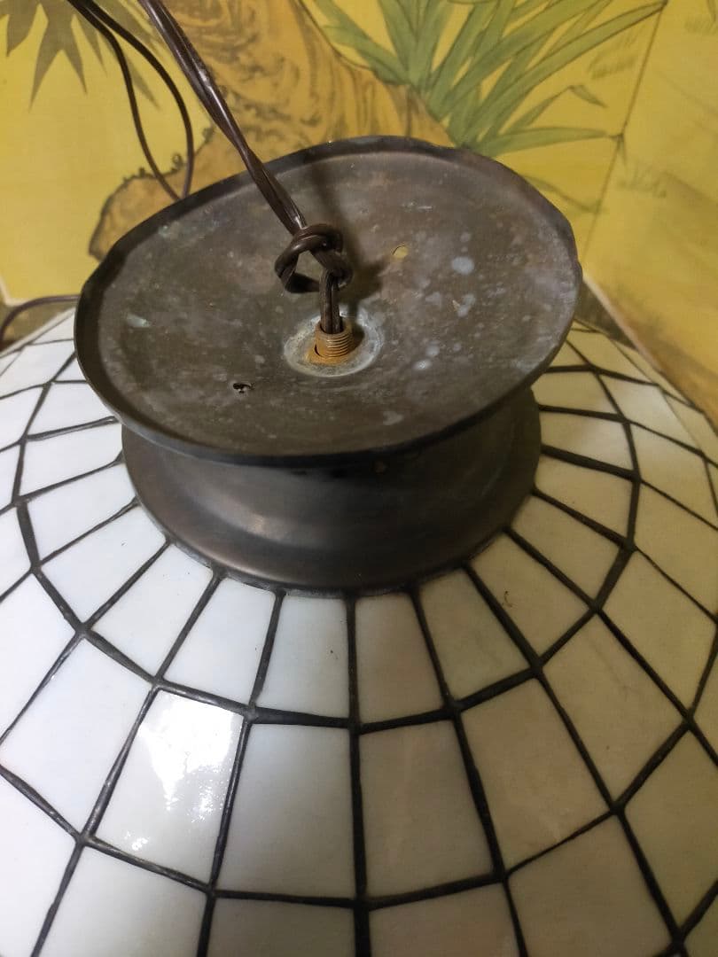 ステンドグラス　大きな照明　アンティーク　昭和レトロ