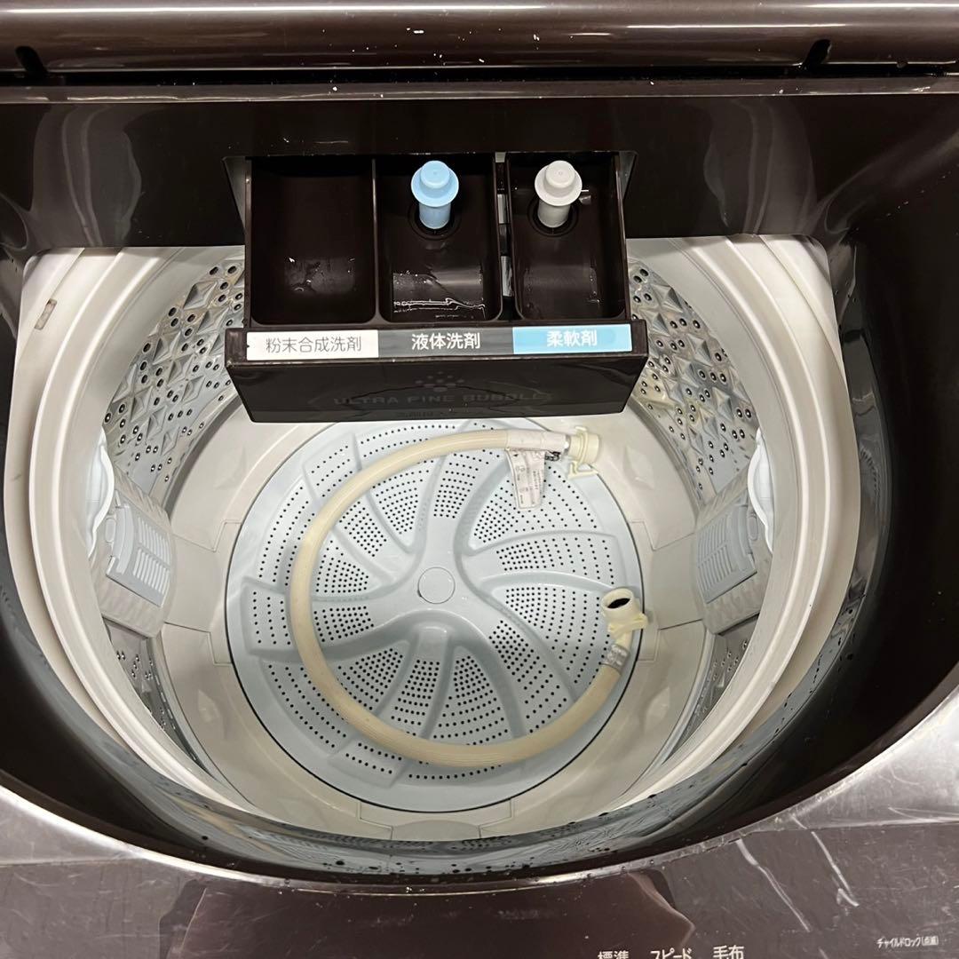 888a⭕️洗濯機　東芝　ザブーン　大容量　10キロ　安い　中古　設置無料　木目調