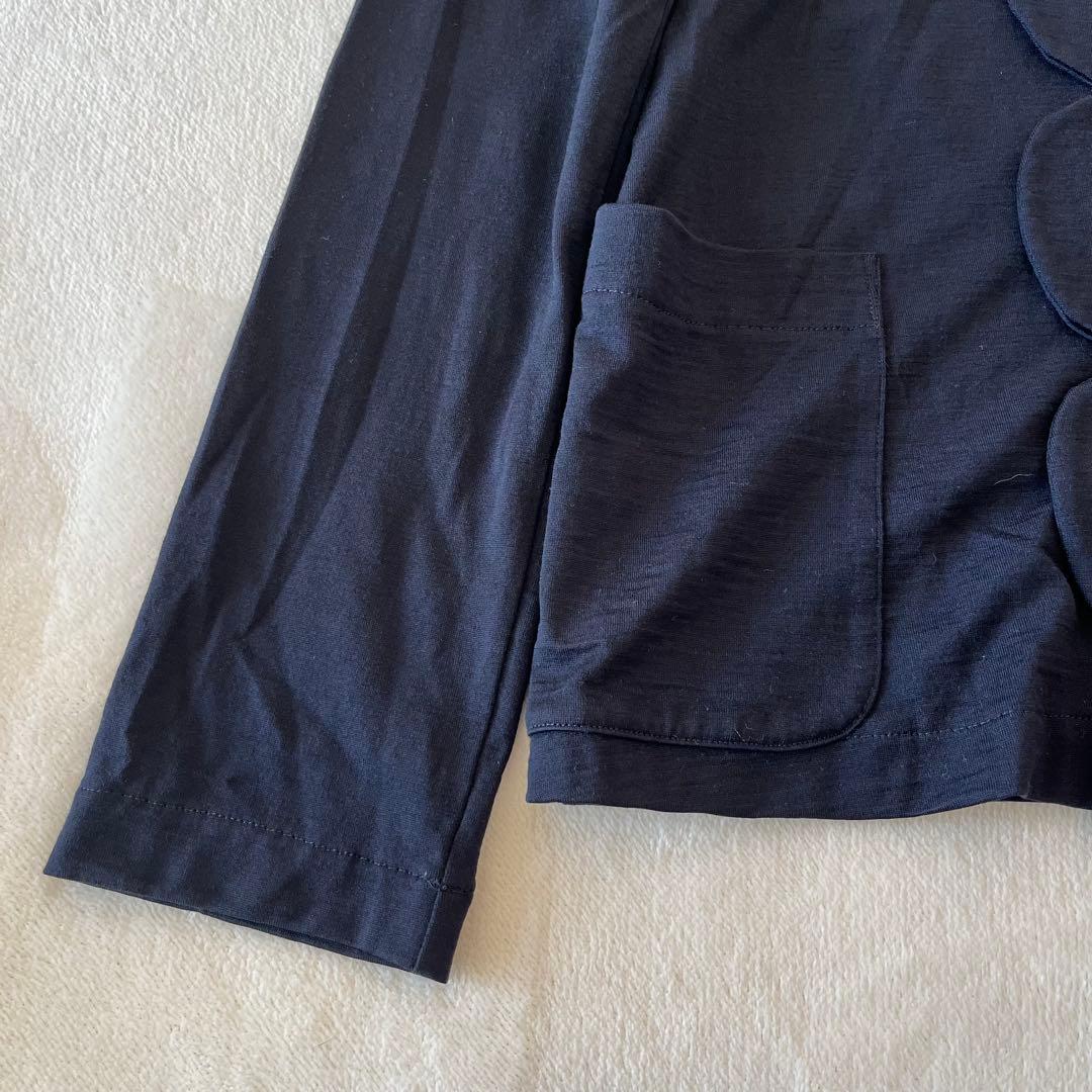 希少《ロードシャンブル コムデギャルソン》丸襟シャツ スカラップ ネイビー 秋冬