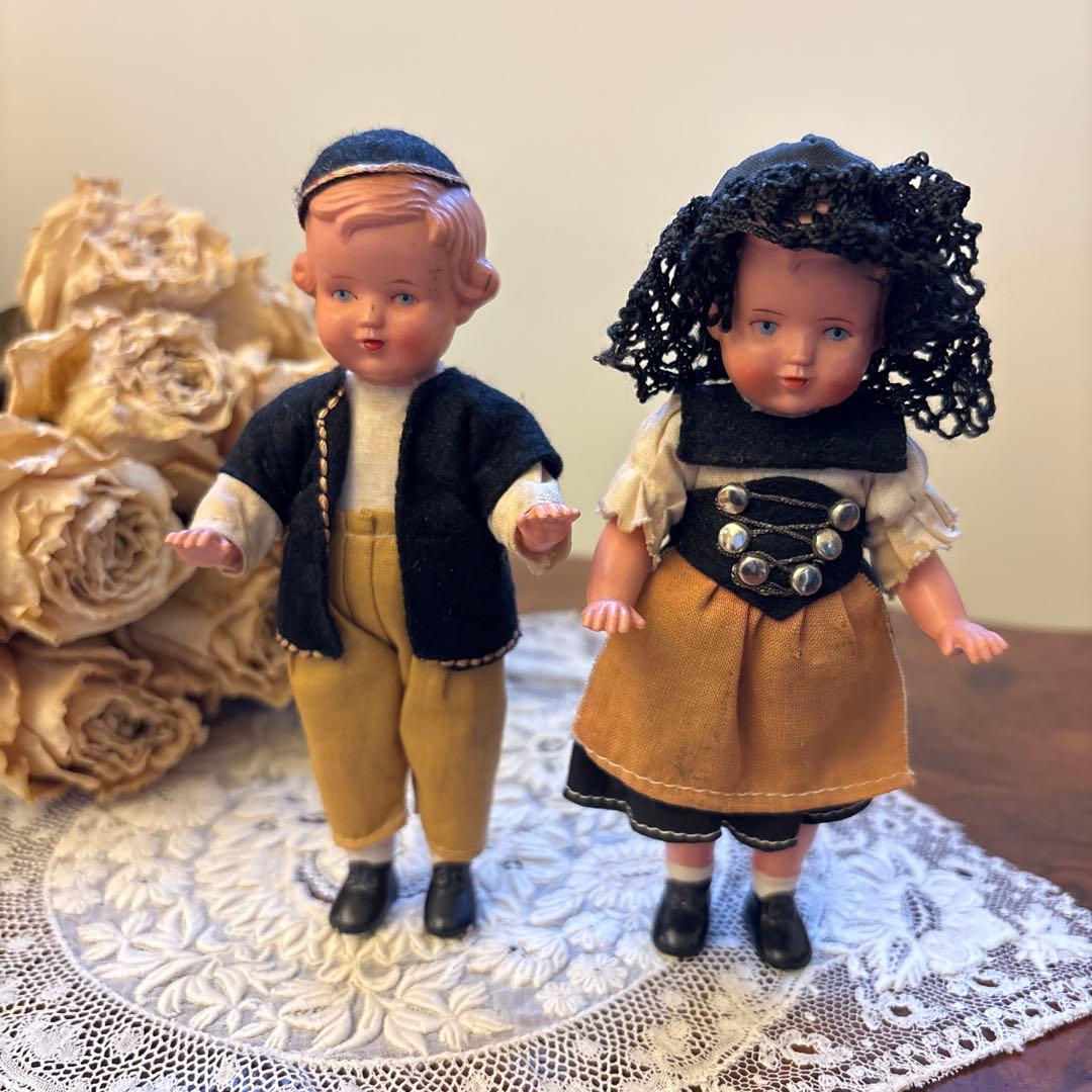 ★セルロイド人形★フランス　ヴィンテージドール　ミニョネット　男女セット