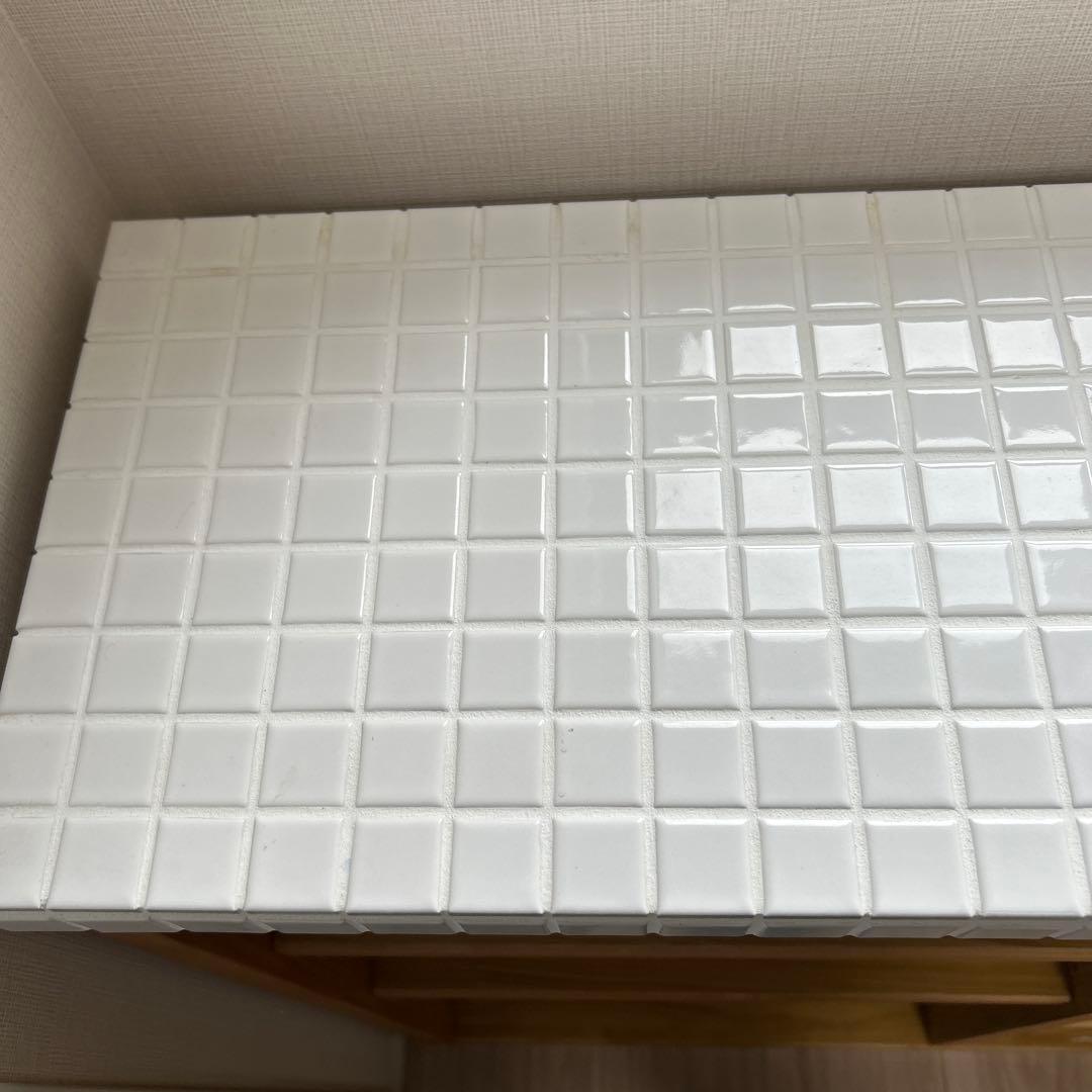 【たのめる便】モモナチュラル キッチンワゴン タイル　タイル　キッチン収納