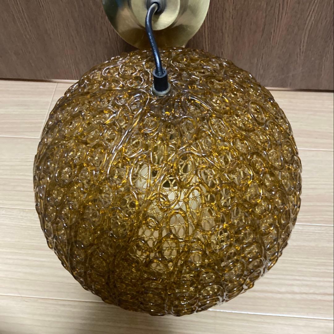 【直径33cm】アンバー スパゲッティペンダントライト ミッドセンチュリー
