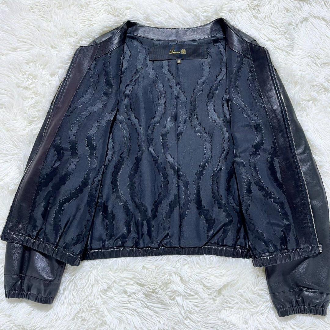 ドゥロワー ブルゾン 羊革 ラムレザー ブラック Ｍサイズ