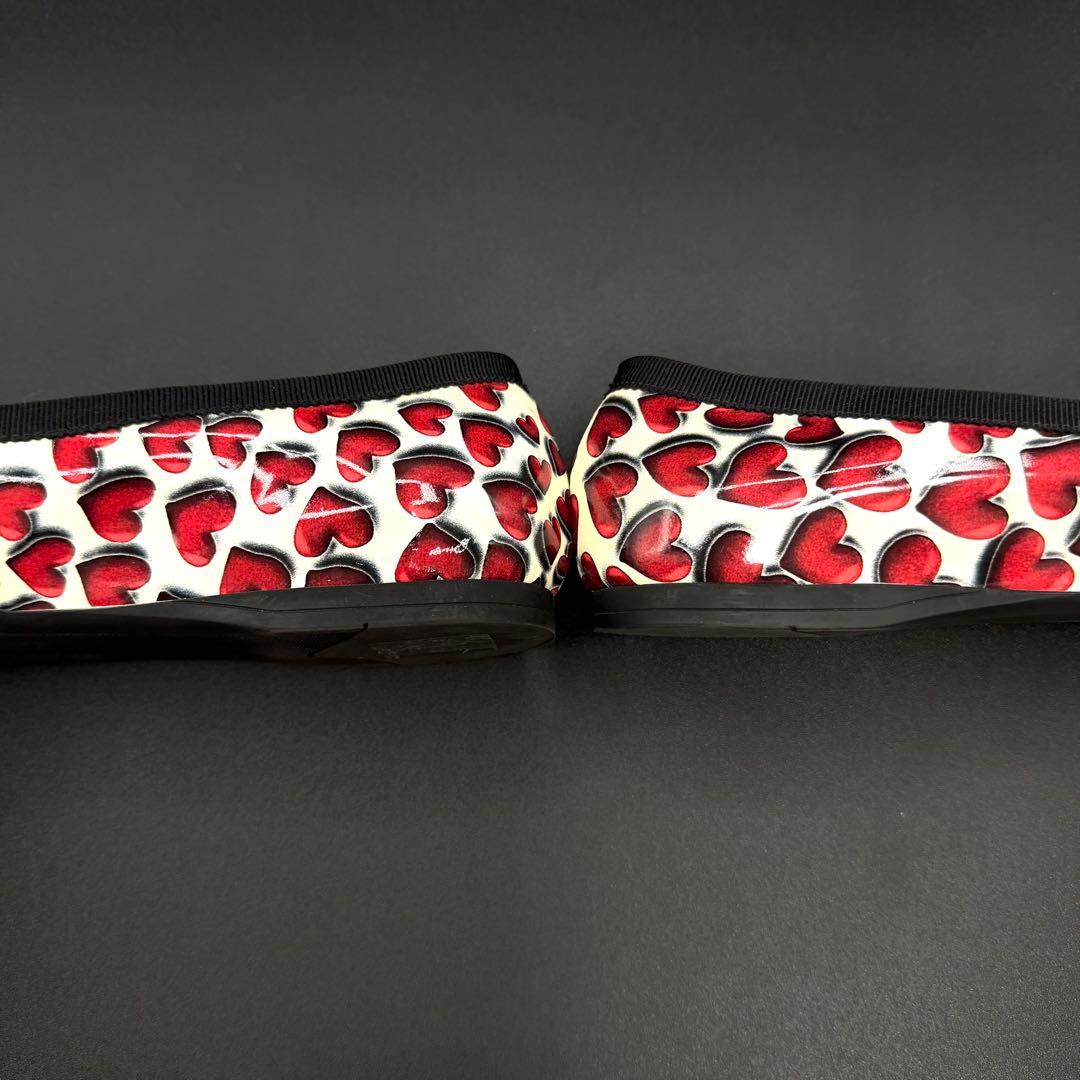 極美品　PRADA ハート柄 フラットシューズ　エナメル　24㎝　箱付き