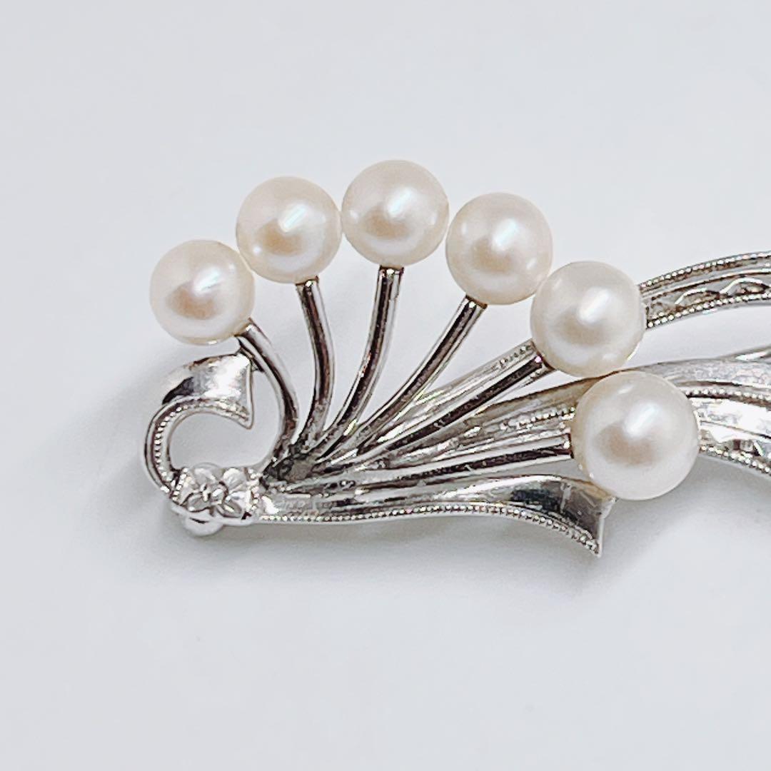 MIKIMOTO ミキモト パール　ブローチ　ヴィンテージ シルバー