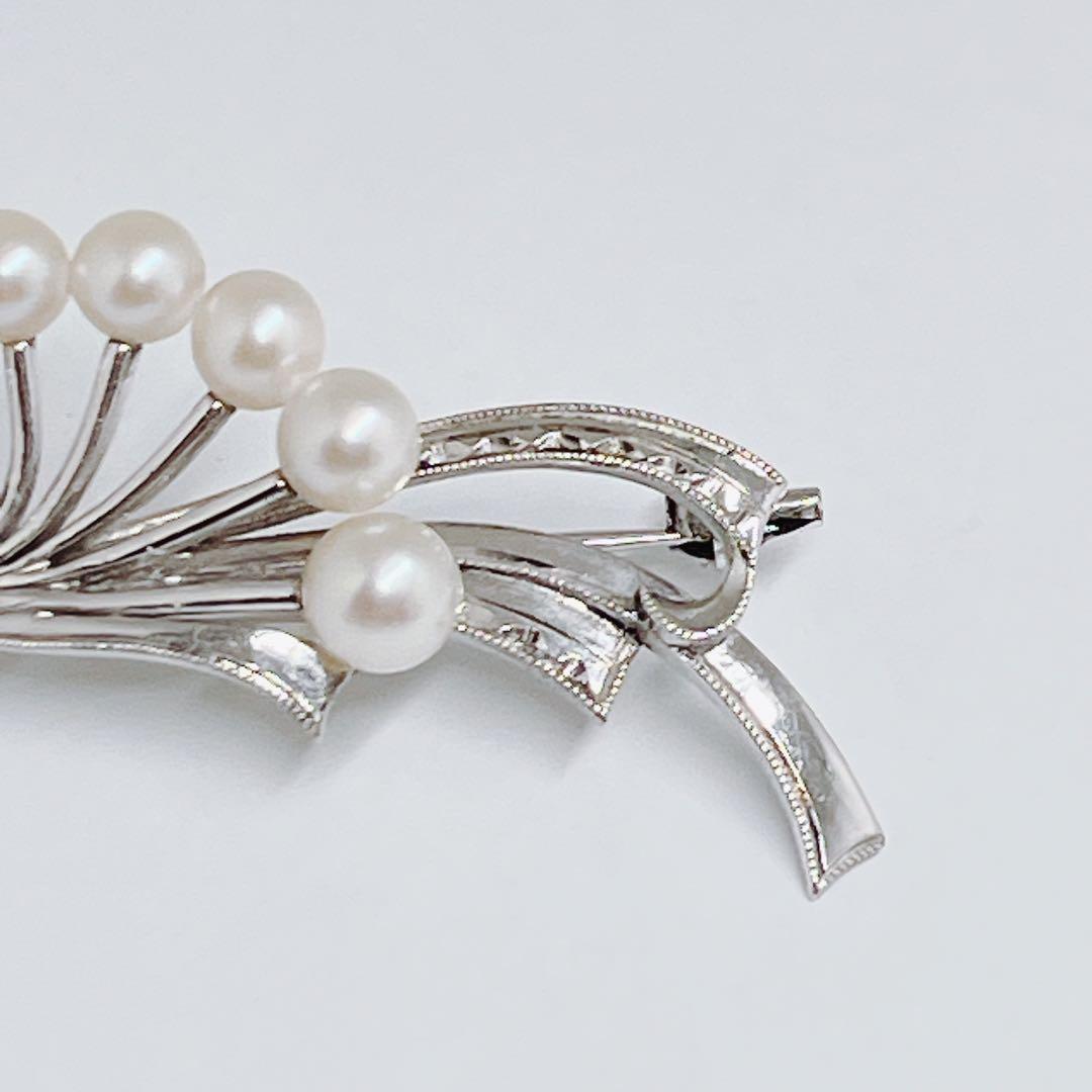 MIKIMOTO ミキモト パール　ブローチ　ヴィンテージ シルバー