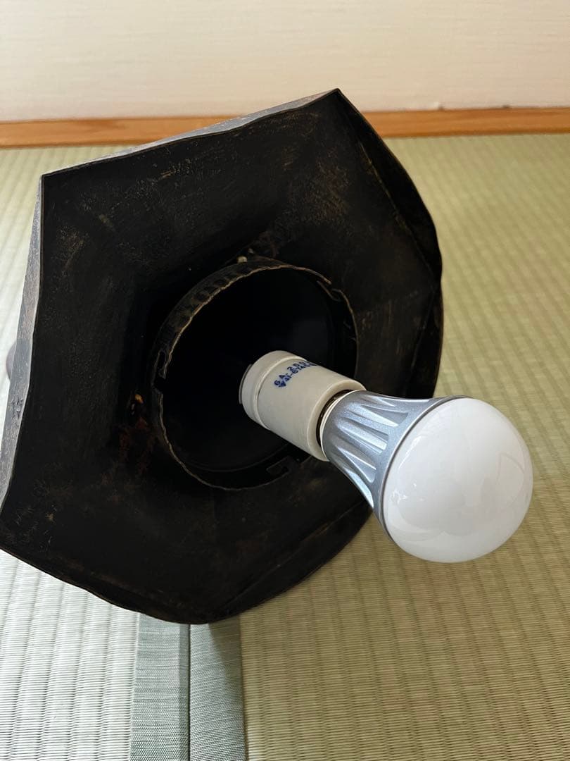 超希少　アンティーク　琥珀色　照明　天井吊　ガラス＆鉄製 E26 LED対応