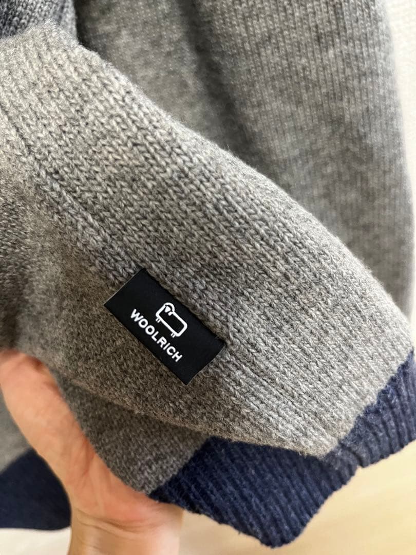 Woolrich ウールリッチ 羊刺繍 グレー ニット セーター メンズ M