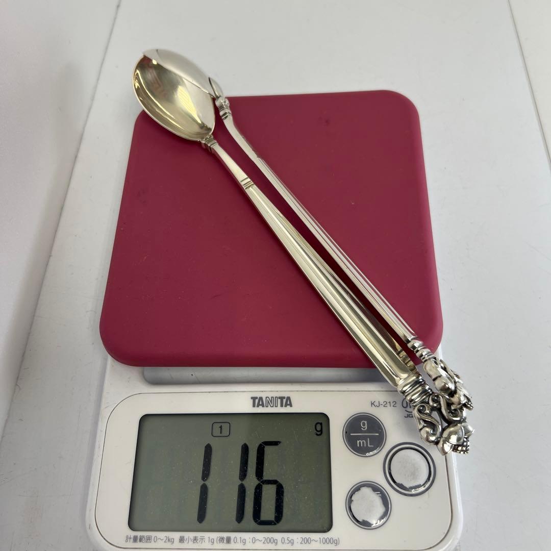 ジョージジェンセン　エコーン925Sterling ロングスプーン2本　116g