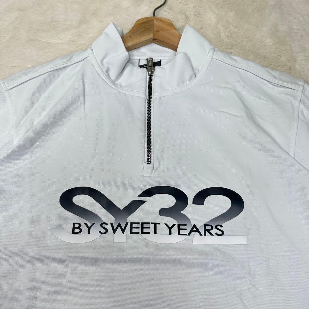 ✨美品✨SY32ゴルフ ハーフジップシャツ L ビッグロゴ 伸縮性 モックネック