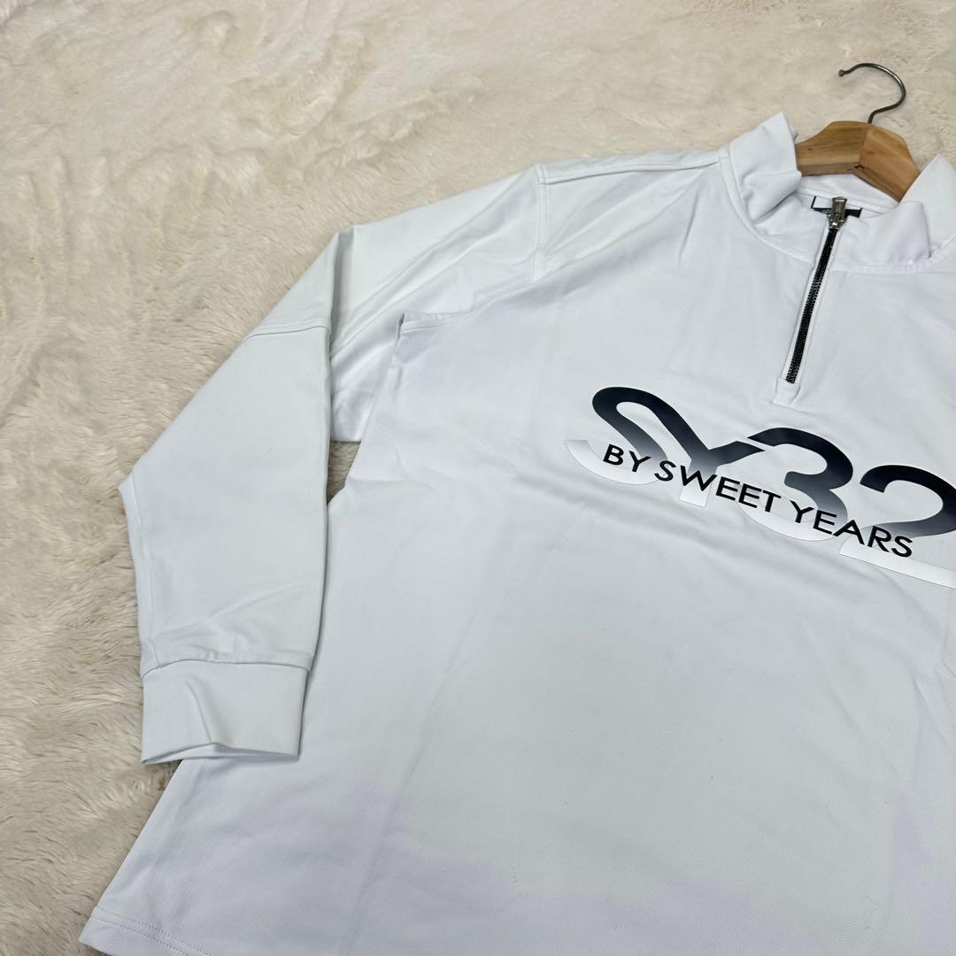 ✨美品✨SY32ゴルフ ハーフジップシャツ L ビッグロゴ 伸縮性 モックネック