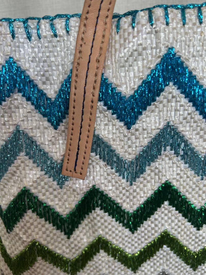 新品未使用eni shallaエンシャラハンドメイドトートバッグ/ブルー系