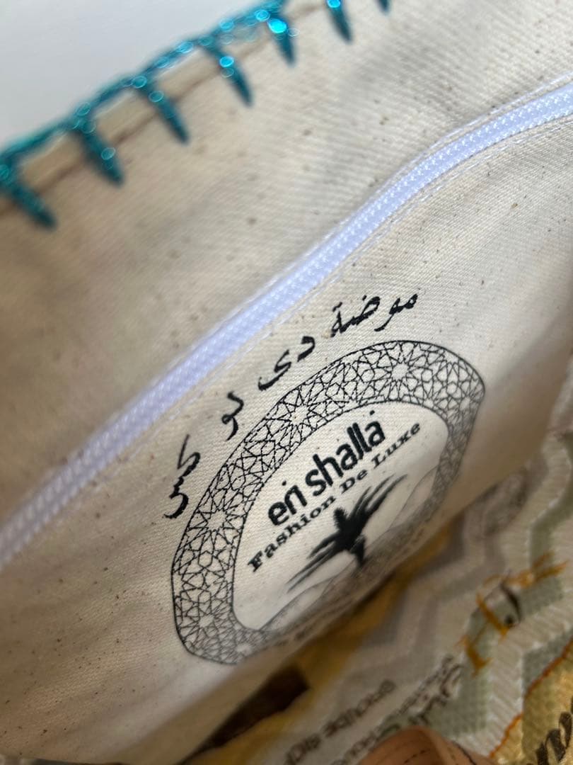 新品未使用eni shallaエンシャラハンドメイドトートバッグ/ブルー系