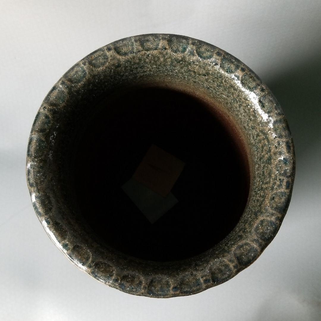 信楽焼傘立て  黒窯変 高さ４４cm