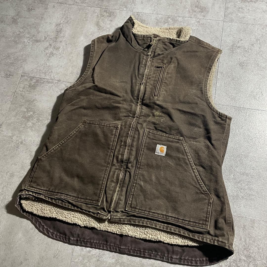 00s メキシコ製USA生地 ブラウン カーハート ベスト ダックM