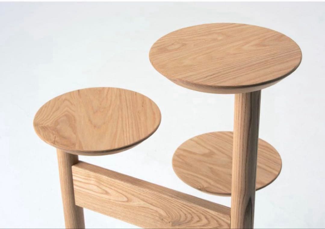 美品　旭川家具　MUKU工房　コサイン　プランスタンド　タモ材♡