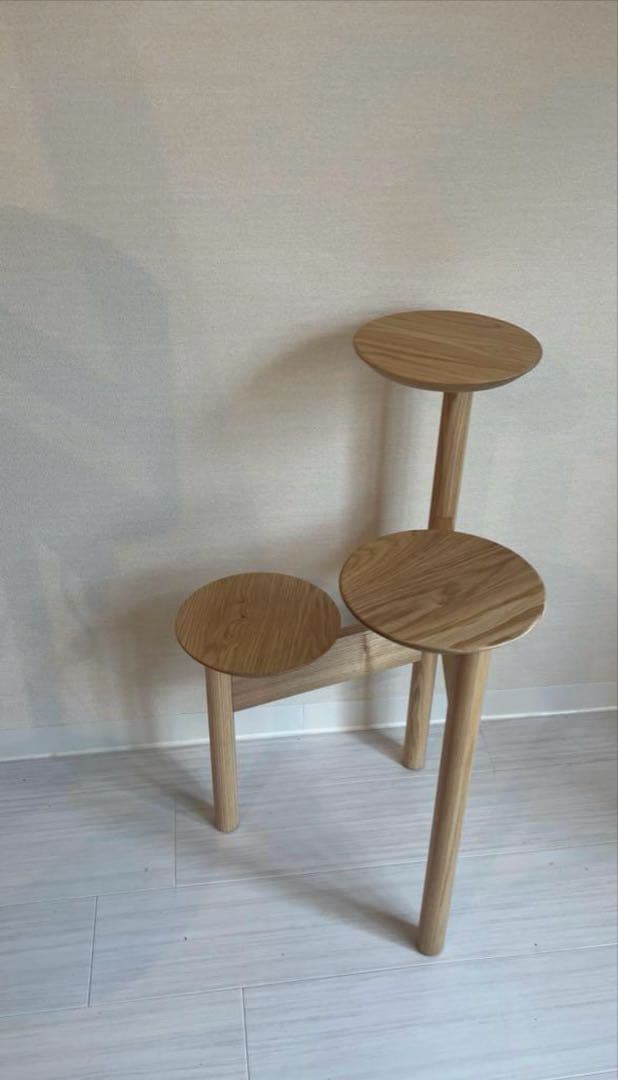 美品　旭川家具　MUKU工房　コサイン　プランスタンド　タモ材♡